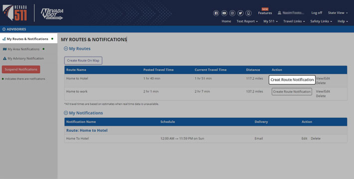 Creating alert for your route