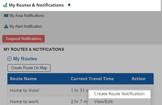 Creating a Notification for your Route