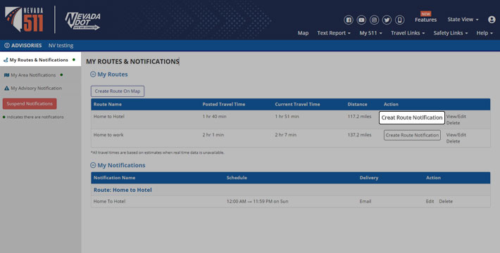 Creating alert for your route